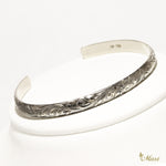 [Black Chrome Silver 925] 6mm Hawaiian Traditional design Bangle Bracelet*Made-to-order* (B0517BC)