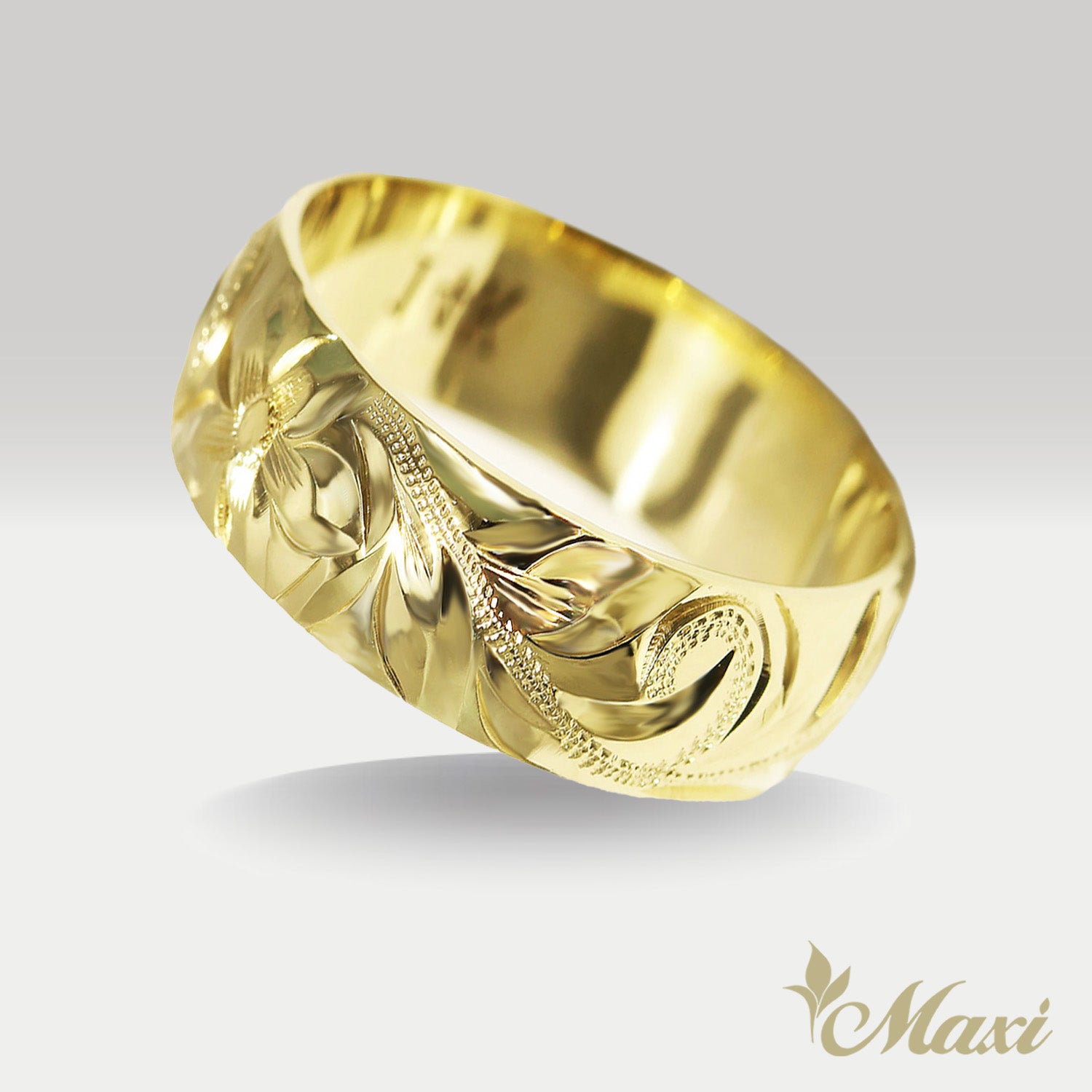 8mm Barrel-Shaped Hawaiian Ring [14K/18K Gold/Platinum] – Maxi
