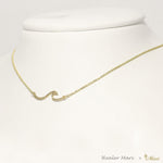 [14K Gold] Nalu Wave Dangle Stone Necklace *Made-to-order*(N-Nalu)Newest