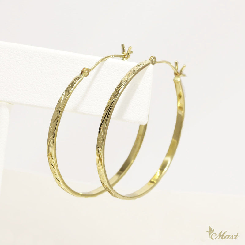 [14K Gold] Hoop Hinged Pierced Earring-Medium 25mm-*Made to Order*(TRD Hinged-M)