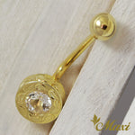 [14K Gold] ScrollDesign  Round Body Piercing*Made-to-Order*(A0250)　ボディピアス　