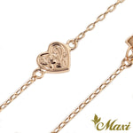 [14K Gold] Heart Charm Bracelet/Anklet with Diamond(B0178)