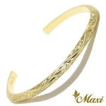 [14K Gold] 4mm Width Angled Open Bangle Bracelet*Made-to-order*(B0472)