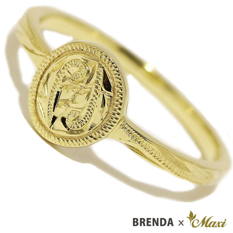 [14K Gold] Brenda x Maxi / Coin Edge Petite Disc Ring (R0827)