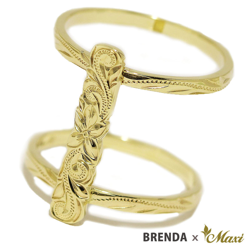 [14K Gold] Brenda x Maxi / Scallop Edged Bar Ring *Made-to-order*(R0882)