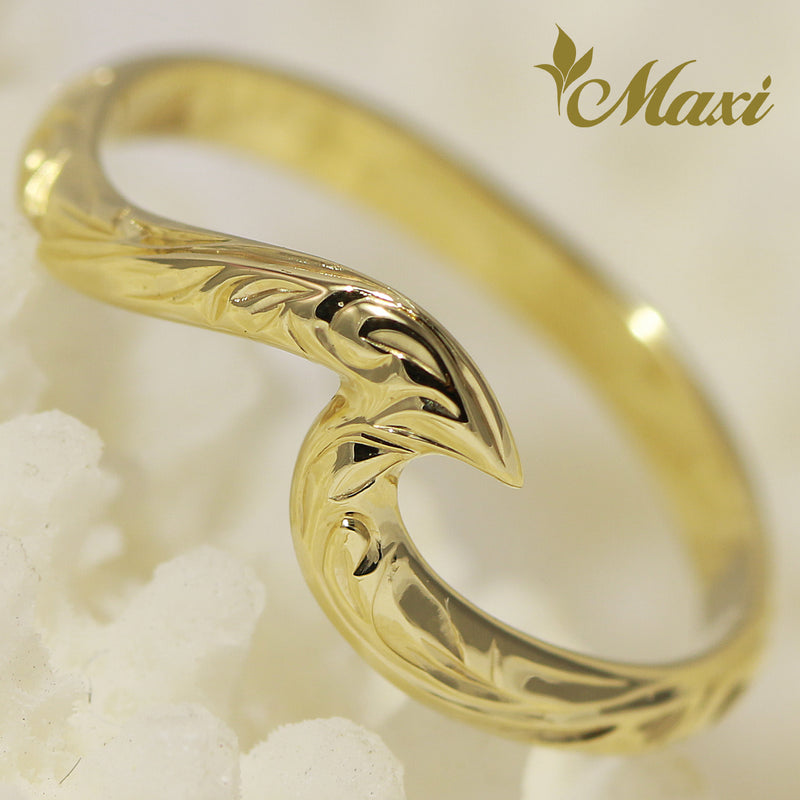 [14K Gold] Small Nalu Wave Ring [Made to Order] (KR0040)(Best Seller)