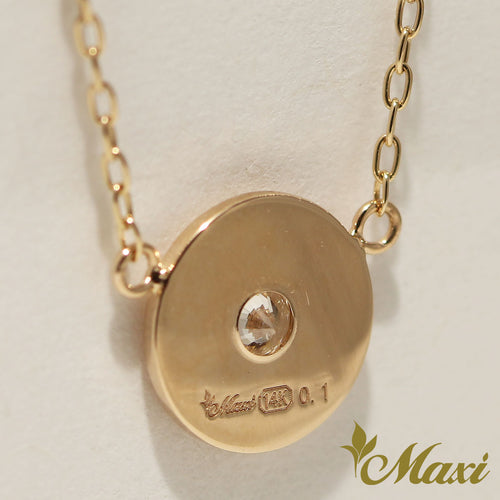 [14K Gold] 9mm Round Necklace and 0.1ct Diamond*Made-to-order*(N0332-9mm)　14金　ネックレス　ペンダント　ネックレス　カスタムオーダー　オーダーメイド