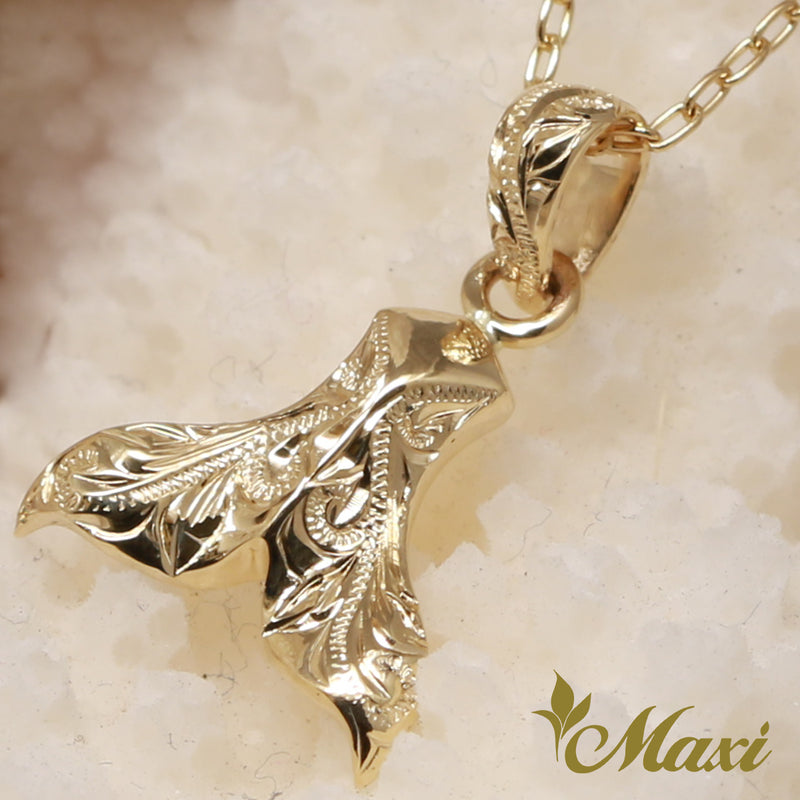 [14K Gold] Kohola Whale Tail Pendant *Made to Order* (P0691) 14金 ホエールテール ペンダント