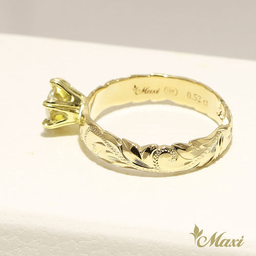 [14K/18K Gold] Half carat Diamond 4mm Ring - Fashion/ Engagement/Custom (R0133+0.5ctDia)