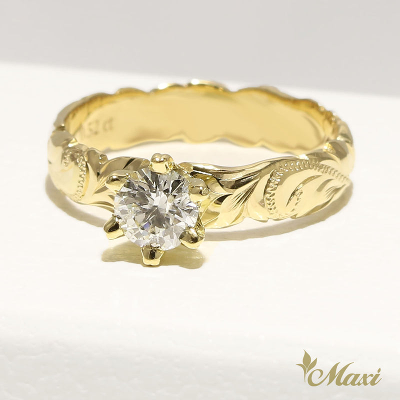 [14K/18K Gold] Half carat Diamond 4mm Ring - Fashion/ Engagement/Custom (R0133+0.5ctDia)
