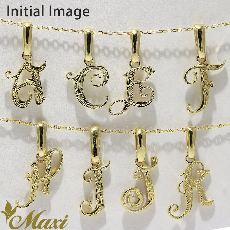 [14K Gold] Initial Pendant with Crown (P0428/A0111)*Made to order*