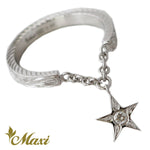 [14K Gold] Star Swing Pinky Ring with Diamond [Made to Order] (R0445)