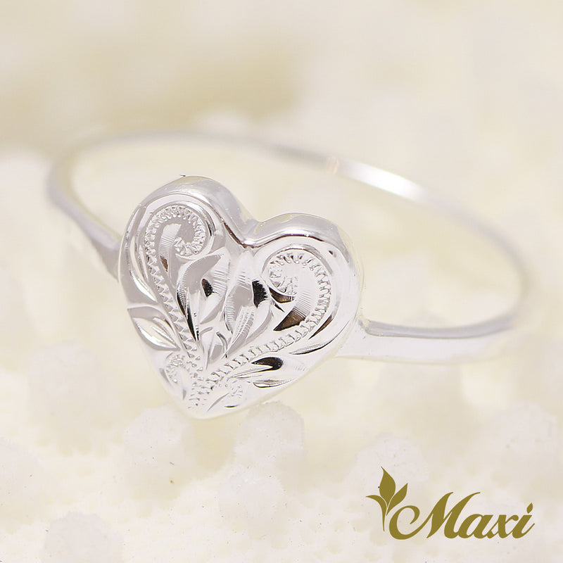 [Silver 925] Heart Disc Ring[Made-to-order] (R0642SS)