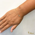 [14K Gold] Cross Charm Bracelet/Anklet with Diamond(B0179)