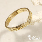 [14K Gold] 3mm Kohola Whale Tail Ring*Made to Order*(TRD) 14金 ホエールテール リング