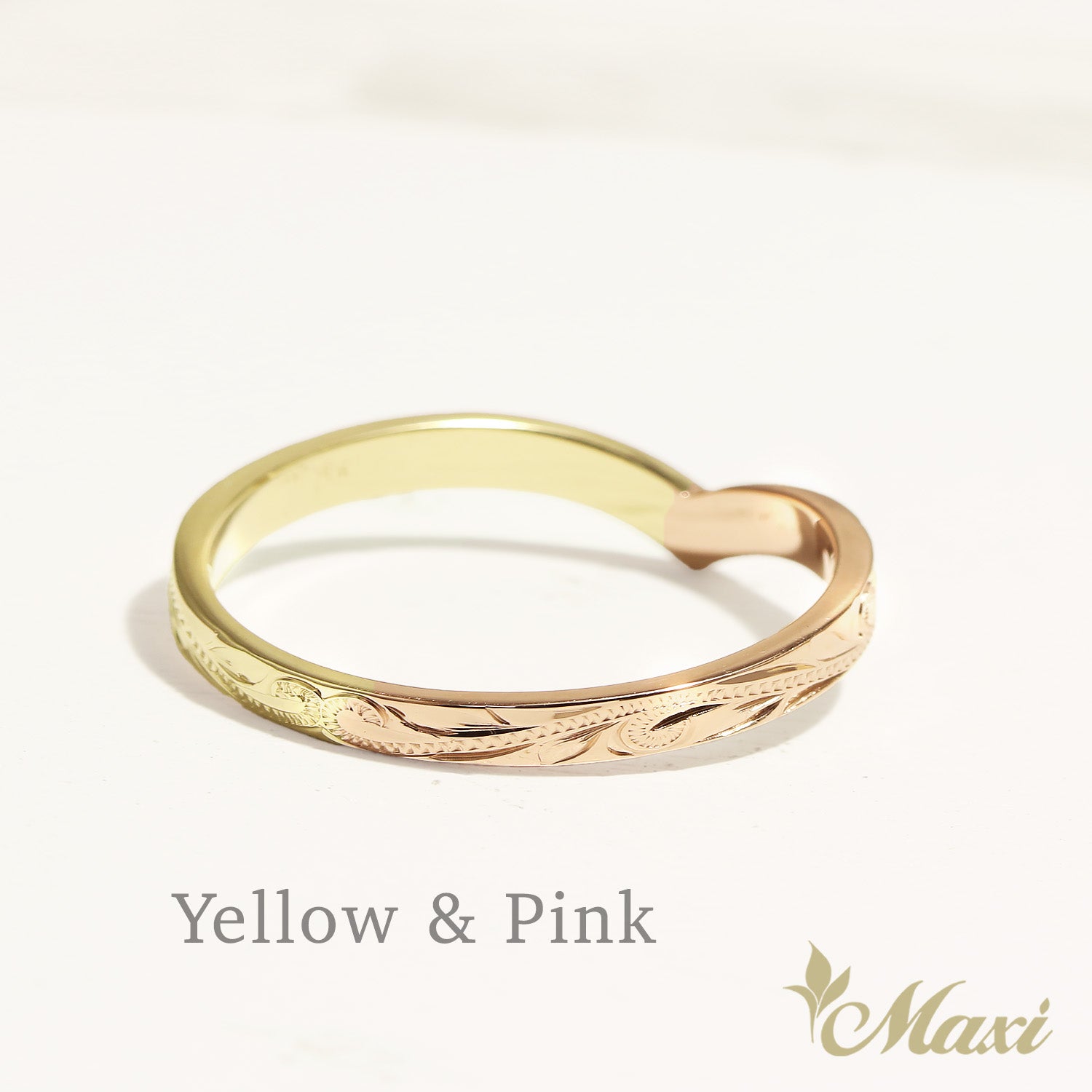 2mm Kohola Whale Tail _Two Tone Ring [14K Gold] 