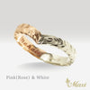 3mm Kohola Whale Tail Ring-Hawaiian Maile Pattern-Cutout-Two tone [14K Gold]