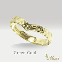 3mm Kohola Whale Tail Ring-Hawaiian Maile Pattern-Cutout [14K/18K Gold]
