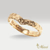 3mm Kohola Whale Tail Ring-Hawaiian Maile Pattern-Cutout [14K/18K Gold]