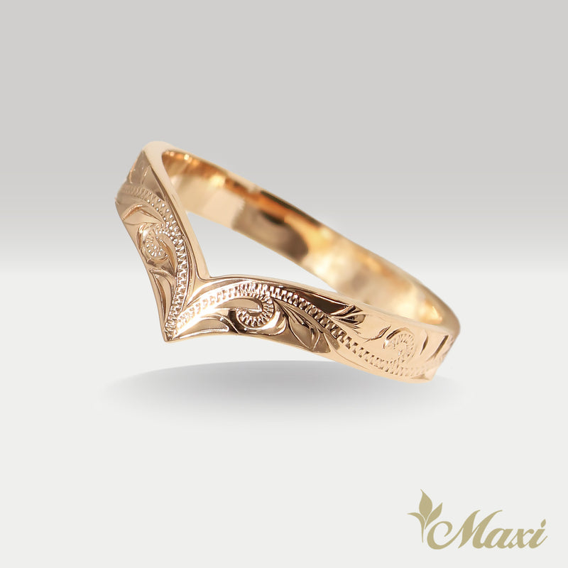 3mm Kohola Whale Tail Ring [14K/18K Gold]