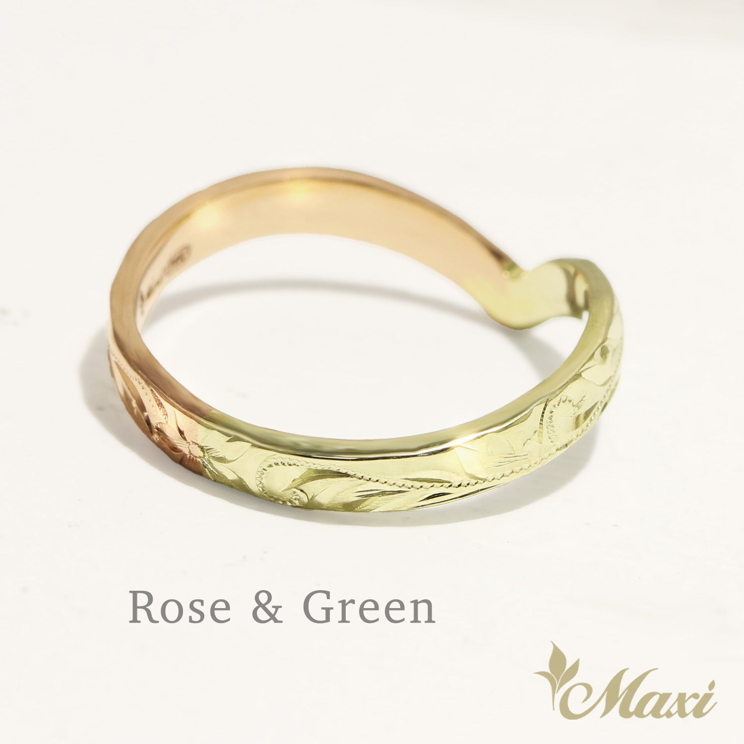 3mm Kohola Whale Tail Ring-Two Tone [14K Gold]