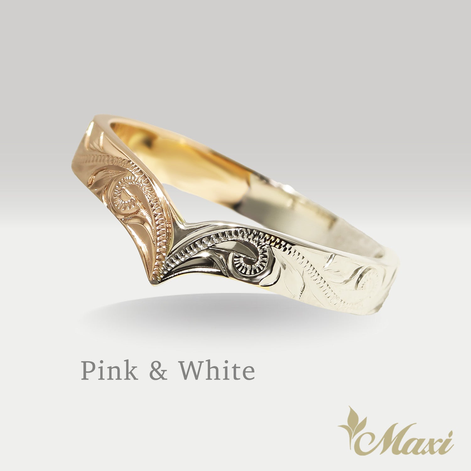 3mm Kohola Whale Tail Ring-Two Tone [14K Gold]