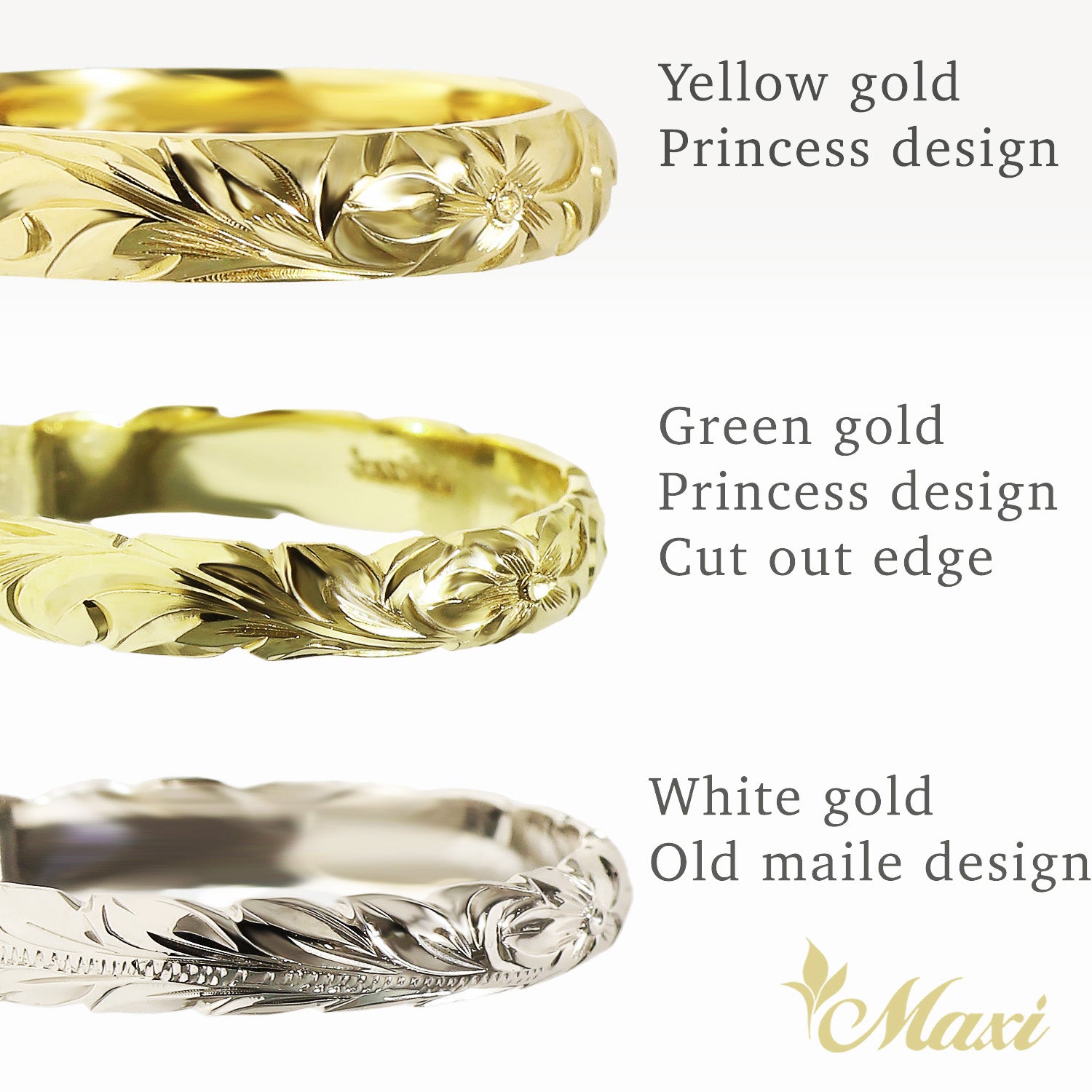 3mm Custom Hawaiian Ring [14K/18K Gold/Platinum]