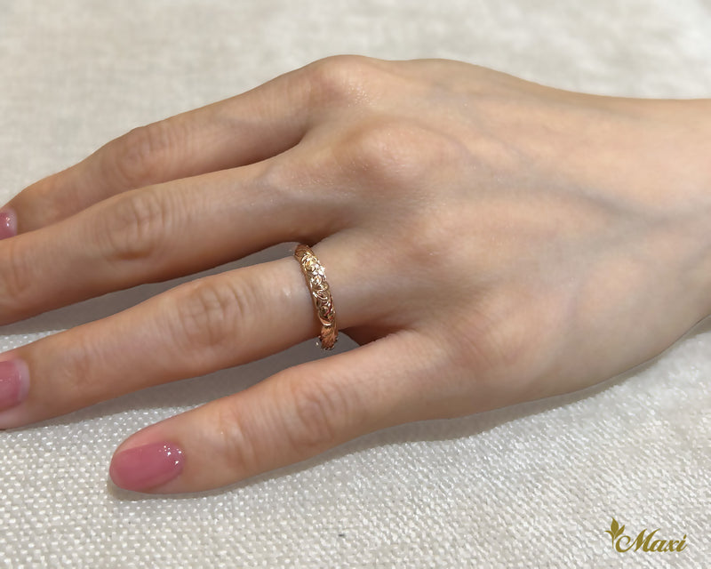 [14K Gold] Naupaka Flower Couple Ring Set-Couple & Wedding *Made to Order*