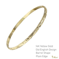 4mm Closed Bangle Bracelet_Barrel shape [14K/18K Gold]