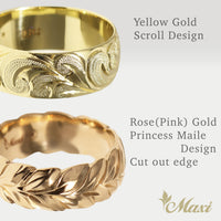 [14K/18K Gold/Platinum] 6mm Custom Hawaiian Ring (TRD/R_6mm))
