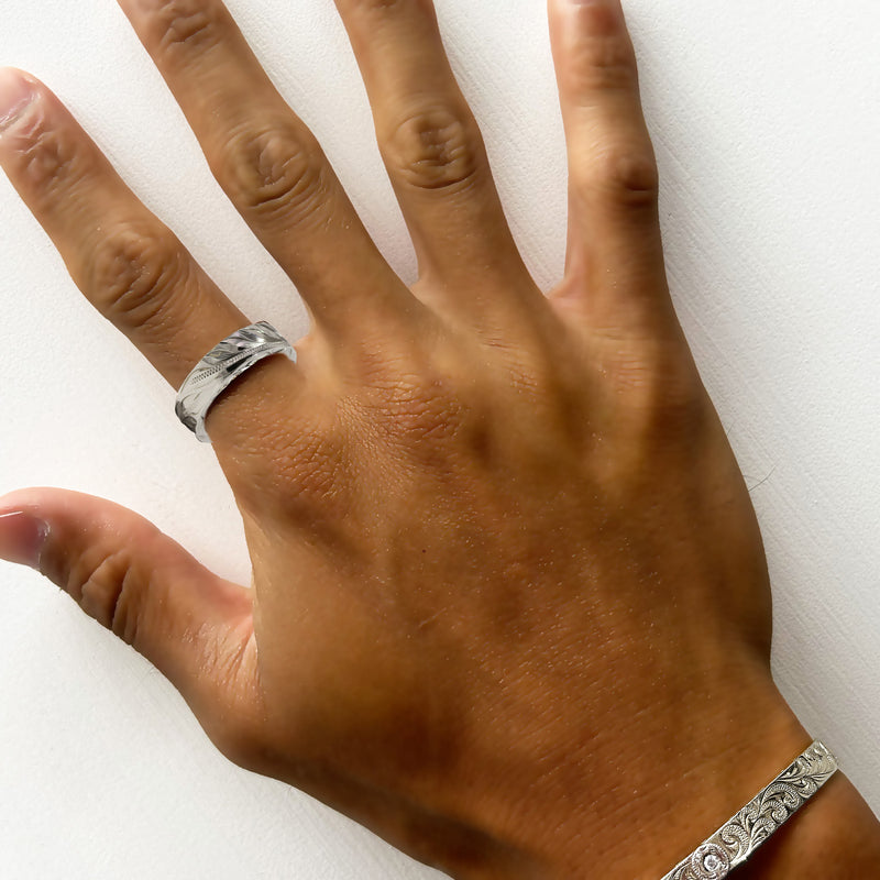 [Silver 925] Maile Leaves Ring 6mm*2mm (R0735) [Made to Order]