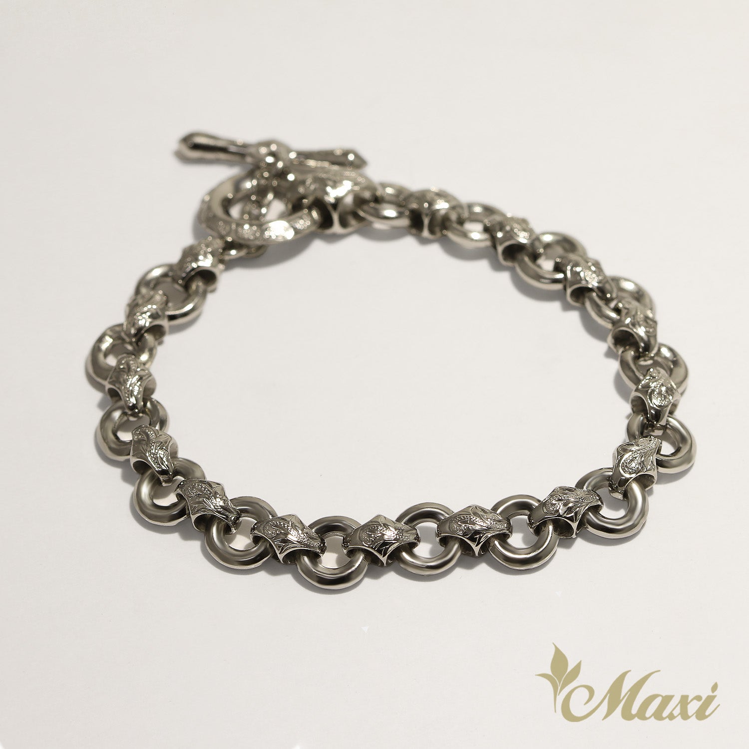 Maile Chain Links Bracelet_Small [Black Chrome Silver 925]