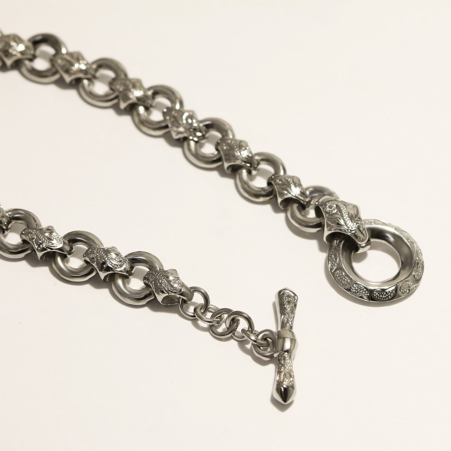 Maile Chain Links Bracelet_Small [Black Chrome Silver 925]