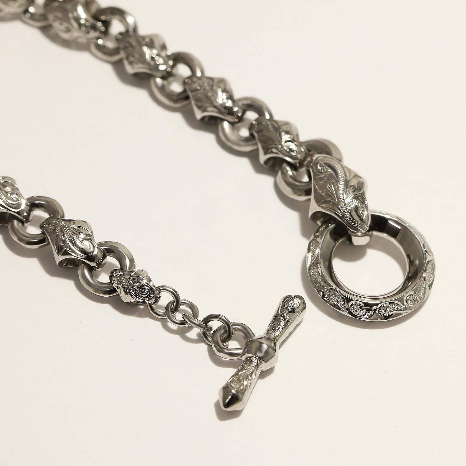 Maile Chain Links Bracelet_Large [Black Chrome Silver 925]