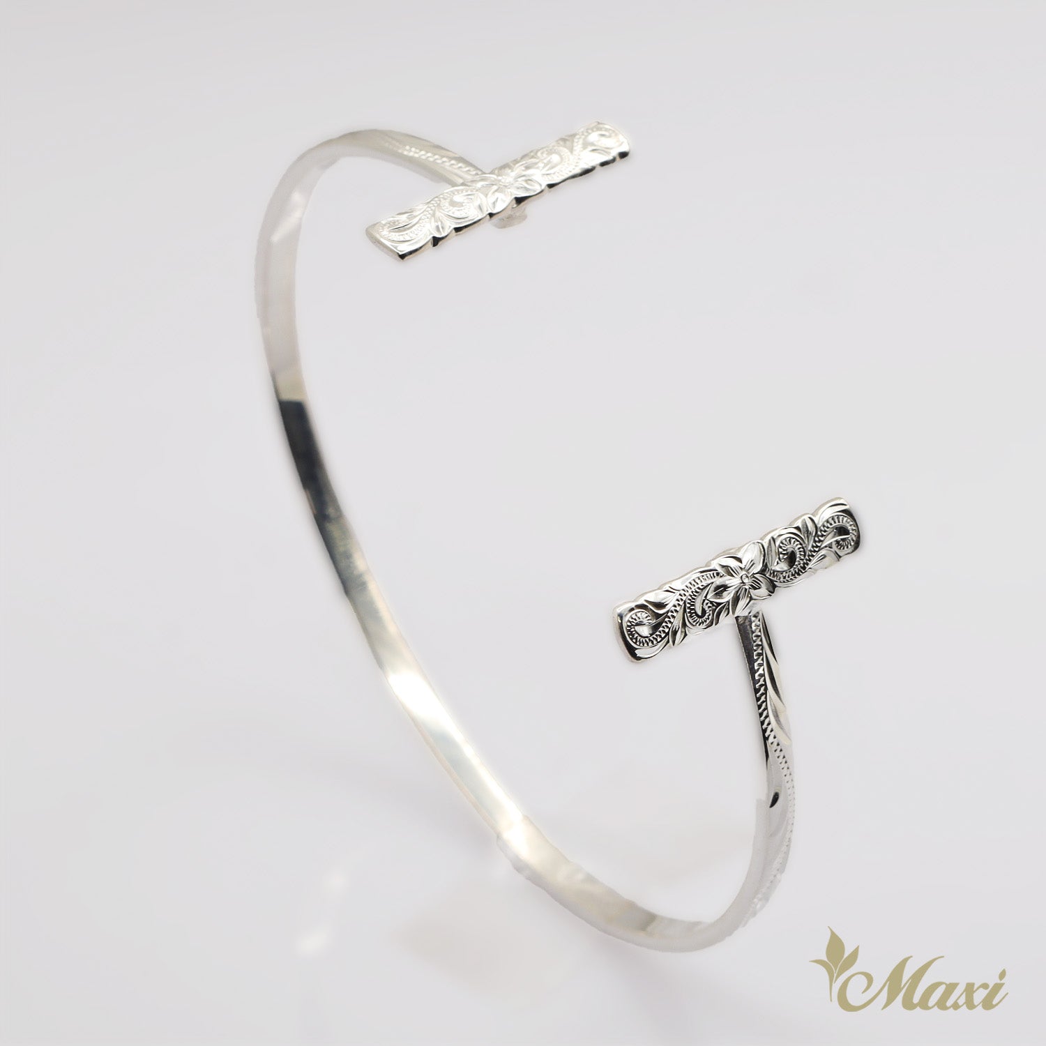 Brenda x Maxi / Open Bangle Bracelet with Hawaiian Heritage Pattern [Silver 925]