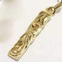 Bar Pierced Earring with Cutout Work_4.5mm [14K/18K Gold]