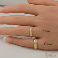 4mm Coin Edge Hawaiian Ring [14K/18K Gold/Platinum]
