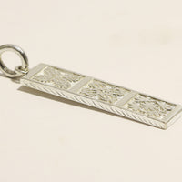 Hawaiian Quilt Pendant-Kukui,Honu,Naupaka [Silver 925]