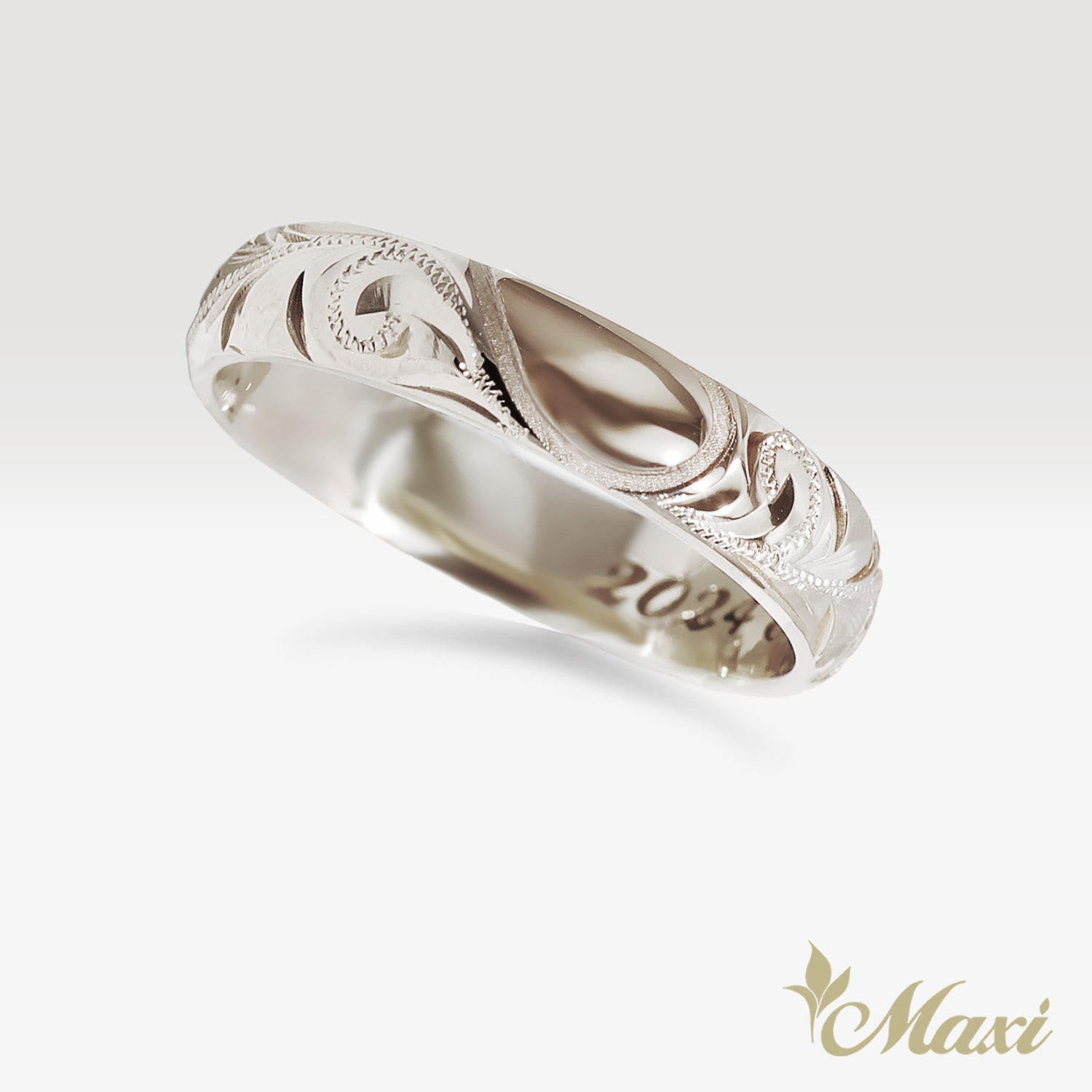 4mm & 6mm Heart_Hawaiian Couple Rings [14K/18K Gold/Platinum]