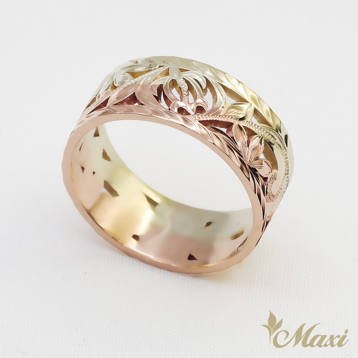 Turtle&Naupaka Cut-Work Ring [14K/18K Gold]