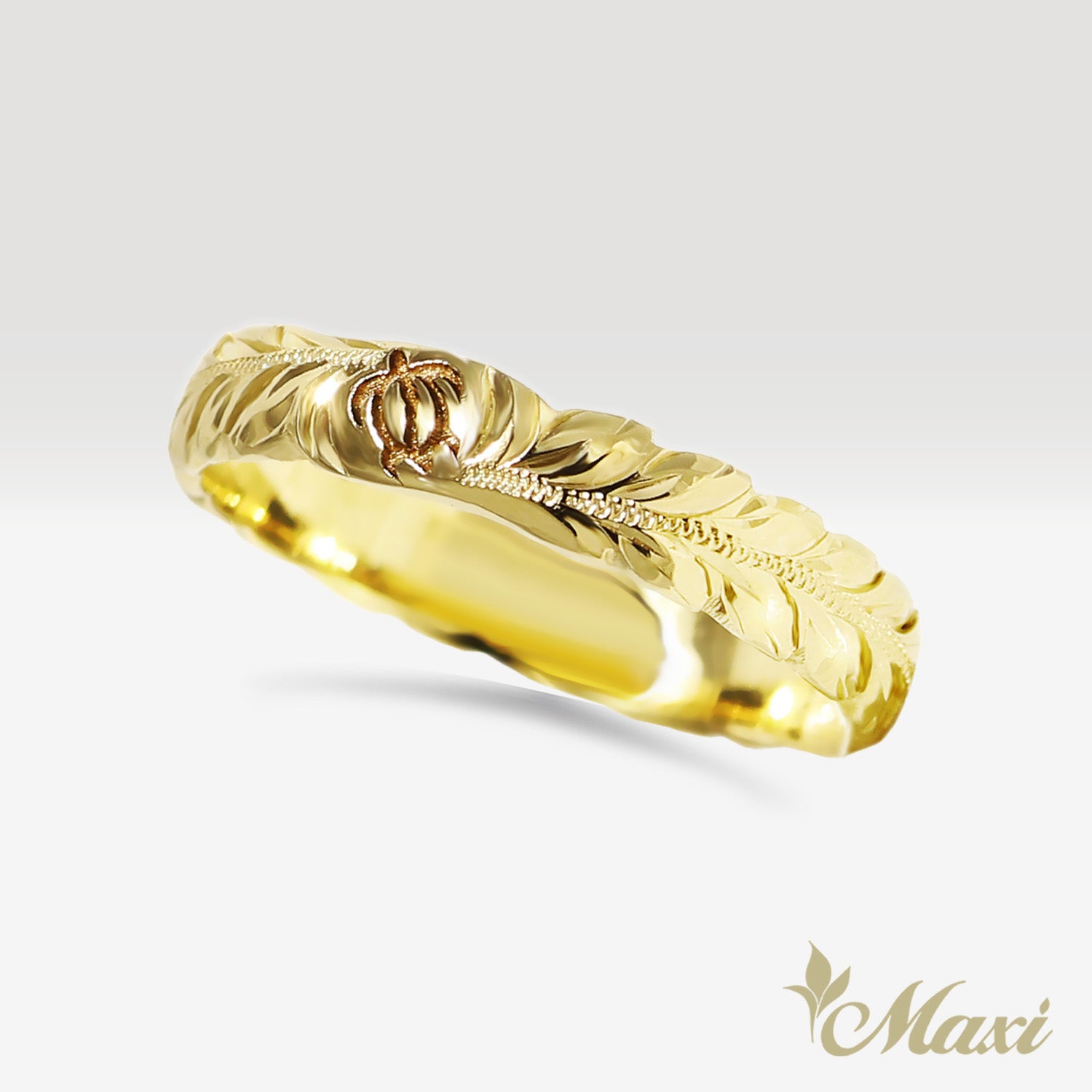 4mm Honu_Hawaiian Sea Turtle Ring [14K/18K Gold/Platinum]