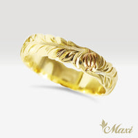 5mm Maile Lei & Honu_Hawaiian Sea Turtle Ring [14K/18K Gold/Platinum]