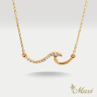 Nalu Wave Diamond Necklace [14K Gold]
