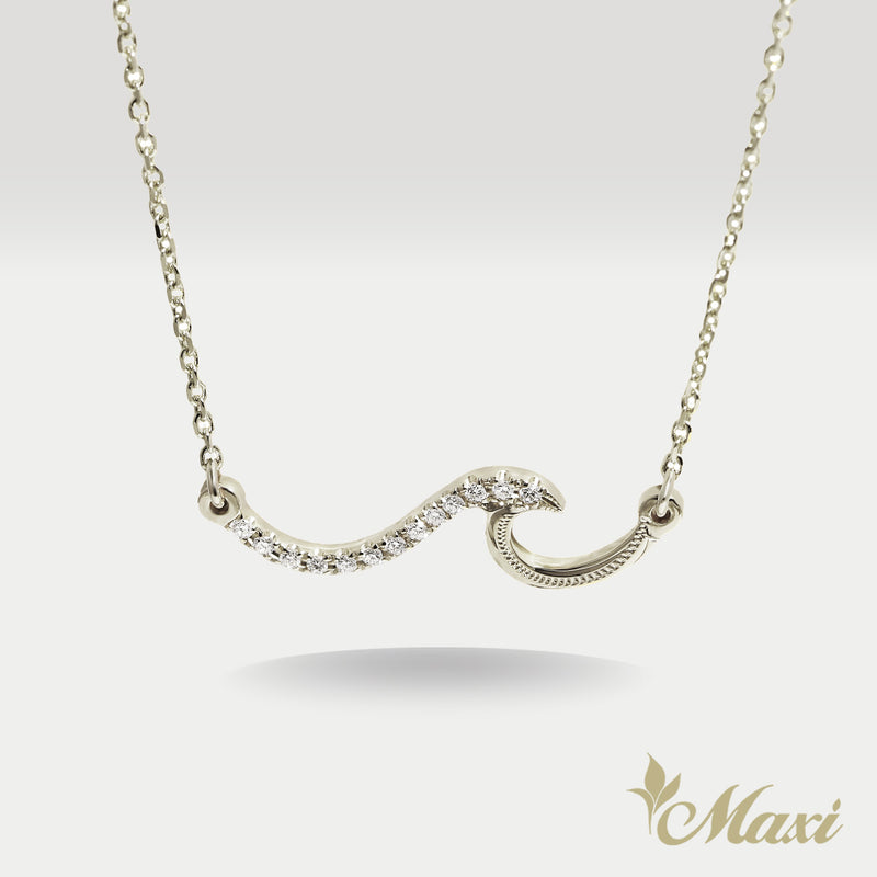 Nalu Wave Diamond Necklace [14K Gold]