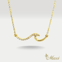Nalu Wave Diamond Necklace [14K Gold]