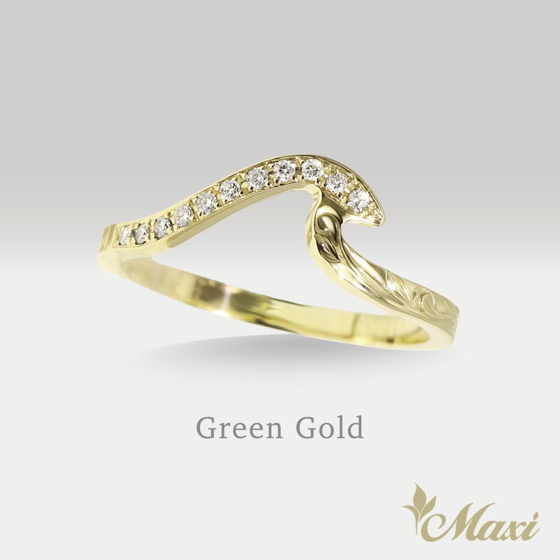 1.5mm Nalu Wave Ring Diamond Ring [14K/18K Gold]