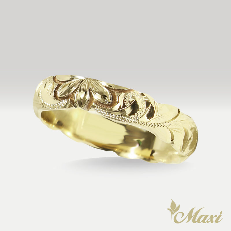 4mm & 6mm Naupaka Couple Rings [14K/18K Gold/Platinum]