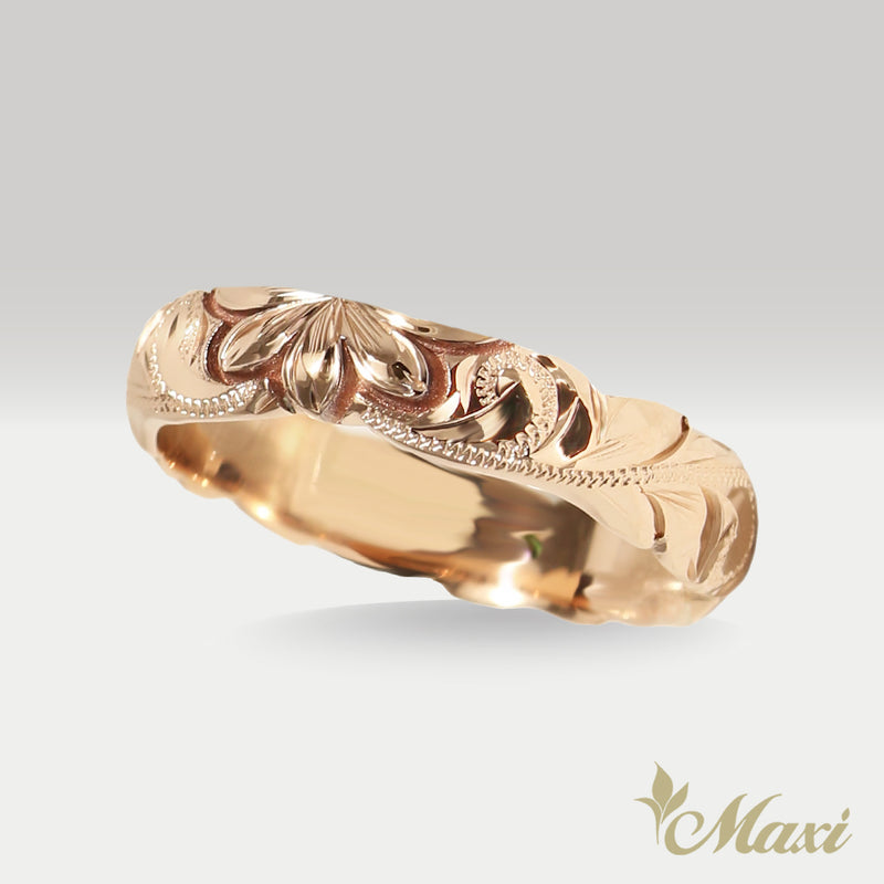 4mm & 6mm Naupaka Couple Rings [14K/18K Gold/Platinum]