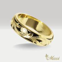 Black Enamel 6mm Ring [14K/18K Gold]