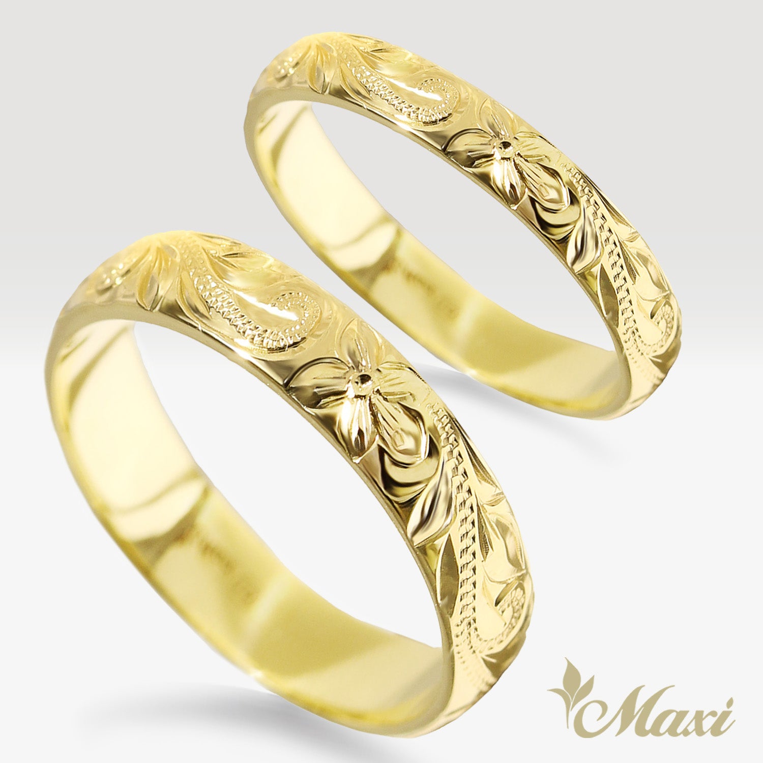 3mm/4mm Lightweight Hawaiian Ring [14K Gold] – Maxi Hawaiian